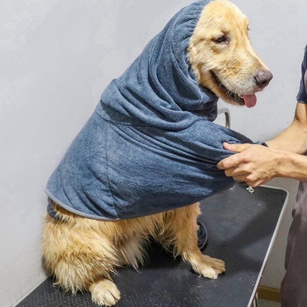 Dog Bathrobe M-XL Pet Dog Bath Towel for Medium Large Dogs Microfiber Super Absorbent Pet Drying Towel
