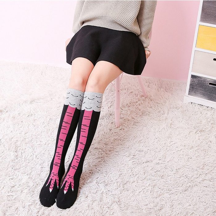 AngellWitch Fashion Handmade Custom Gifts Chicken Foot Leg Cotton Socks