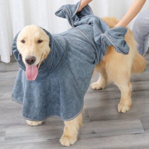 Dog Bathrobe M-XL Pet Dog Bath Towel for Medium Large Dogs Microfiber Super Absorbent Pet Drying Towel