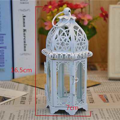 Euro Vintage Style Hanging Candle Holder Hollow Out Wrought Iron Candelabrum Gifts & Decor Moroccan Lantern Tabletop