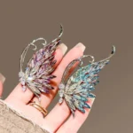 Butterfly Swarovski Crystal Heart Brooch