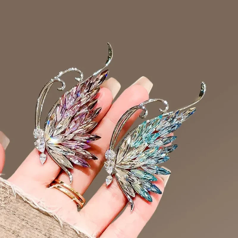 Butterfly Swarovski Crystal Heart Brooch