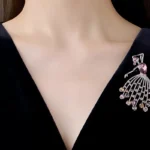 Elegant Ballerina Swarovski Crystal Heart Brooch