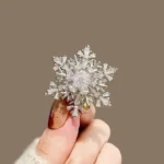 Spinning Snowflake Pin Swarovski Crystal Heart Brooch