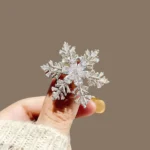Spinning Snowflake Pin Swarovski Crystal Heart Brooch