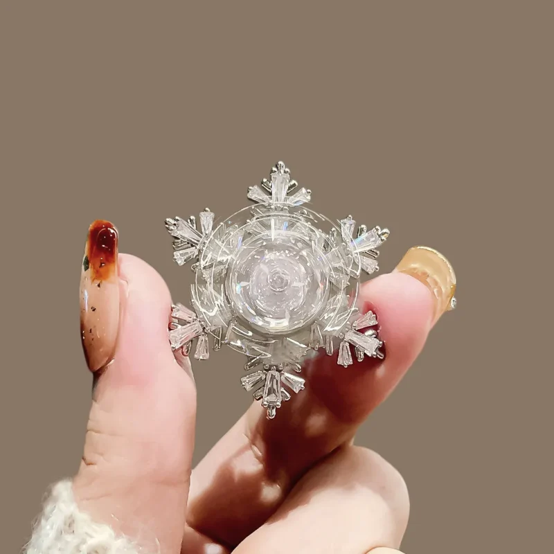Spinning Snowflake Pin Swarovski Crystal Heart Brooch