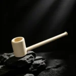 Handmade Extra-Long White Ceramic Clay Tobacco Pipe