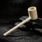 Handmade Extra-Long White Ceramic Clay Tobacco Pipe