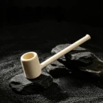 Handmade Extra-Long White Ceramic Clay Tobacco Pipe