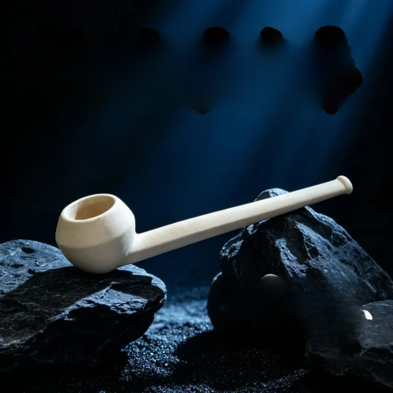 Handmade Faceted Bowl Clay Tobacco Pipe
