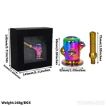 Portable Iridescent Glass Hookah Pipe with Aluminum Alloy Stem